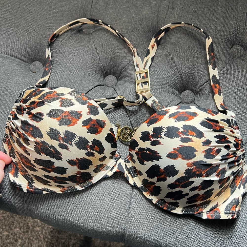 Victoria's Secret Brown and Black Bikini Bold Animal Print